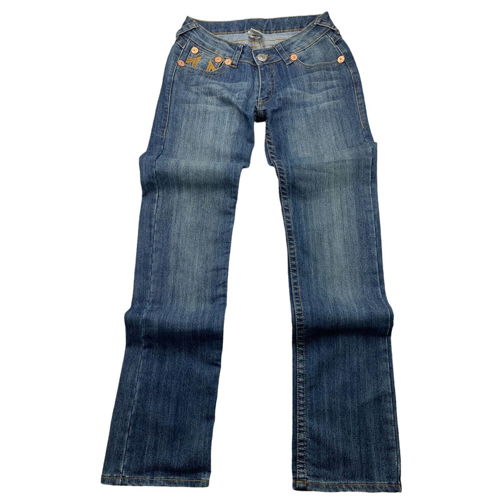 TRUE RELIGION Women Adult 30 Straight Leg BOBBY Blue Denim Jeans